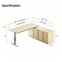 Bureau réglable en hauteur en forme de L à double moteur avec verrouillage par empreinte digitale, disponible en plusieurs couleurs, adapté aux bureaux et aux salles d'étude