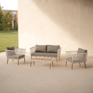 Tessuto impermeabile resistente in metallo <span class=keywords><strong>alluminio</strong></span> e Set divano componibile da giardino - Product Image 4