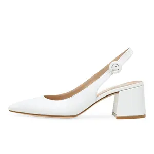 Sandales à talons épais compensés pour femmes, chaussures blanches Sexy, vente en gros, collection 2020