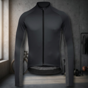 Maillot de cyclisme à manches courtes pour homme, noir, fermeture éclair intégrale, haute performance, dos en maille respirante, Spandex/Polyester 160g - Product Image 2