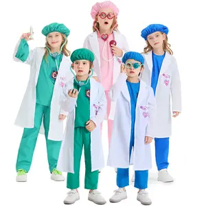 Bác sĩ y khoa cosplay Quần áo ôm điều trị công việc trang phục trẻ em phòng mổ chơi quần áo biểu diễn