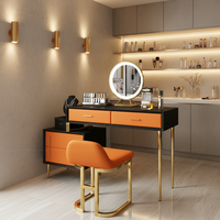 Ensembles de meubles-lavabos modulaires européens modernes en bois massif de haute qualité, vente en gros directe usine, design écologique, éclairage réglable