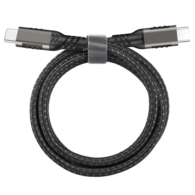 USB Cable Nylon Braided Metal shell Black Mobile Phone Fast Charging USB Type C Data Cable