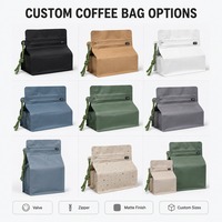 Pochette noire mate de support de serrure de tirette sac d'emballage de café de papier d'aluminium avec l'emballage en plastique de sac de nourriture de stockage de Mylar de valve d'air