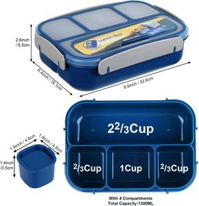 Bento Box, Leak-proof and with Compartments, Suitable As a <b>Lunch</b> Box for Work, Office and School, Ideal As a <b>Lunch</b> Box or <b>Lunch</b> - Product Image 1
