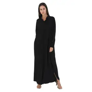 Fashion Long Sleeve Abaya Dress Dubai Turkey Style Muslim Bat Sleeve Dress For Women