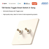 Interrupteur intelligent à double voie Tuya Zigbee T20, large plage de tension 110V-250V, en PC ignifuge, pour contrôle d'éclairage domestique