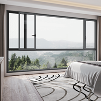 Ventanas Corredizas Horizontales con Apertura Inclinable Hacia Adentro, Resistentes a la Humedad y al Niebla, Doble Acristalamiento Aislante, Ventana de Aluminio