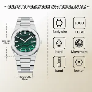 Nuovo orologio al quarzo minimalista da uomo con quadrante verde Malachite impermeabile nuovo orologio verde leggio De Luxo Para Homens