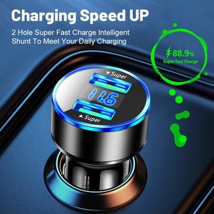 ที่ชาร์จในรถยนต์แบบ USB คู่ 5V 3A อะแดปเตอร์ชาร์จเร็ว ABS โครงสร้างแข็งสำหรับโทรศัพท์มือถือ - Product Image 5
