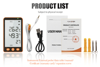 Registrador de Datos de Temperatura y Humedad en Tiempo Real AIKESI GSP-80 Pro con Sonda Extendida, con Informe en PDF y USB