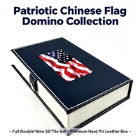 Jeu de dominos drapeau américain, collection Double Nine, 11x18cm, boîte de rangement en cuir PU rigide, souvenir patriotique, décoration de bureau, vente en gros