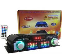 Amplificateur audio numérique HiFi 4 canaux, amplificateur BT, puissance de crête 1600W, lecteur karaoké, radio FM, prise en charge de la télécommande