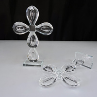 Croix en verre transparente, croix en cristal clair, souvenirs de baptême d'église en verre, cadeaux MH-S040