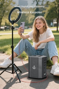 Enceinte de fête robuste 300W pour 5.3 personnes, double port, éclairage LED RGB, 2 microphones sans fil pour extérieur, XD18, sortie haute puissance 30 - Product Image 5