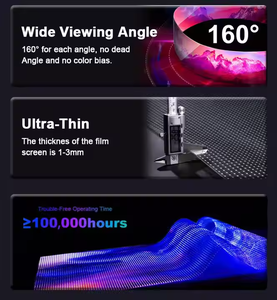 Siêu mỏng 4mm trong suốt P6 dẫn Màn hình phim với 5000nits độ sáng-kính Curtain Wall cài đặt - Product Image 6