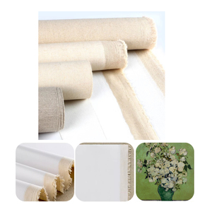Toile de lin tissu quatre couches 100% coton pur apprêté main peinture huile <span class=keywords><strong>acrylique</strong></span> peinture artiste toile rouleau pour planches à dessin - Product Image 1