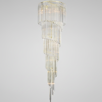 Lustre moderne de luxe ZhongYi pour escalier, luminaire élégant à LED avec tubes transparents en cristal, lampe de salon 3500K blanc chaud 360°