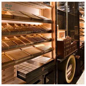 Vitrina de Madera de Cedro Español de Alta Gama para Exhibición de Cigarros, Humidor para <span class=keywords><strong>Tienda</strong></span> de <span class=keywords><strong>Vinos</strong></span>, Sala de Cigarros, Mueble para Sala de Fumadores - Product Image 2