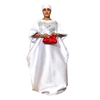 Nouvelle mode africaine, robe boubou de haute qualité, robe blanche riche pour maman, ensemble avec écharpe, deux pièces, robes maxi pour femmes, K1138