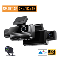 Caméra embarquée 2K 3CH 4G SIM avec écran tactile 3 pouces, WiFi, GPS, ADAS, BSD, vision nocturne, caméras avant/arrière 2K