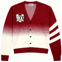 Cardigan Pull Col V Homme Personnalisé Brodé Lettres – Nouvelle Collection Tricotée à la Main – Vente Flash