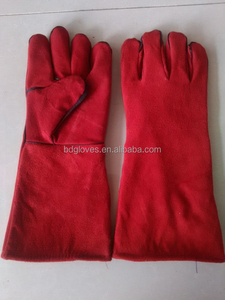 Gants bleus résistants à la chaleur en cuir de vachette pleine fleur pour four, cuisson, cheminée, barbecue et soudure - Product Image 5