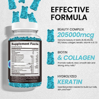 Gommes végétaliennes OEM 60 à la biotine pour la croissance des cheveux et le blanchiment de la peau Collagène Kératine Vitamines dans le dosage des bonbons gommeux pour adultes