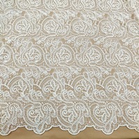 Tissu en dentelle florale respirant et hydrosoluble 100% coton pour vêtements ou robe hawaïenne, tissu en dentelle brodée