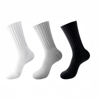 Chaussettes de sport en coton pur unisexe avec logo personnalisé, chaussettes épaisses en tissu éponge blanches pour l'automne et l'hiver, chaussettes absorbant la transpiration pour le basketball