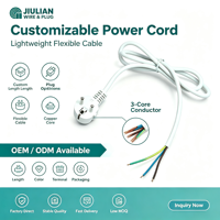 Cordon d'alimentation européen OEM, cordon d'alimentation EU à 3 broches, cordon H05VV-F, fil de cuivre à extrémités dénudées pour appareils ménagers