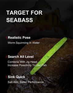 Señuelos blandos Kingdom Senko Worm de 100 mm y 75 mm, señuelos de plástico, señuelos blandos de precisión, señuelos de natación, señuelos Crankbait, señuelos <span class=keywords><strong>Trick</strong></span> Worms, señuelos Ned Rig para lubina - Product Image 3