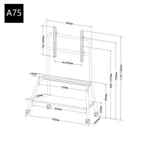 <span class=keywords><strong>Support</strong></span> <span class=keywords><strong>TV</strong></span> mobile KELMY moderne sur roulettes pour écrans de 42 à 75 pouces, chariot <span class=keywords><strong>TV</strong></span> portable, <span class=keywords><strong>support</strong></span> pivotant - Product Image 4