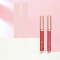 Tube rond en or rose imperméable à l'eau marque privée logo personnalisé oem odm vente en gros rouge mat brillant à lèvres liquide velours rouge à lèvres brillant à lèvres
