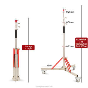 320 cm Edelstahl-Lampenstativ C-Stativ Hochbelastbar mit Rollen - Product Image 1
