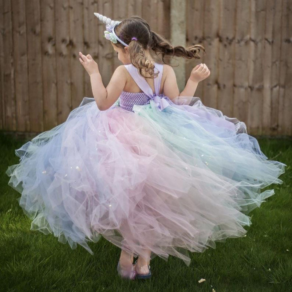 Children's Performance Dress Princess Dress Cosplay Fancy Colorful Rainbow  Pink Halter Tutu Dress| Alibaba.com