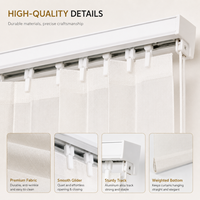 Cortinas Inteligentes Motorizadas, Persianas Verticales Translúcidas, Control Remoto, Ajustables, Privacidad y Luz, para Ventanas Francesas, Hoteles y Huéspedes