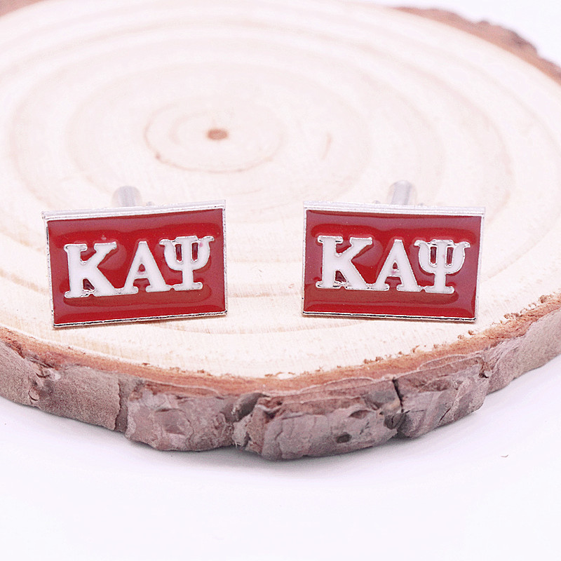 Новая шикарная красная и белая эмалированная греческая Каппа Альфа Пси акцент дизайн братская Мужская атрибутика Кай квадратная запонка