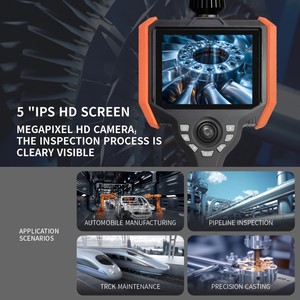 Boroscopio con Lente de 3.9mm, Video HD, Pantalla LCD IPS de 5'', Clasificación IP67, Iluminación IR, Cámara con Sonda Articulada de 360°, 4 Horas de Autonomía para Observación - Product Image 4