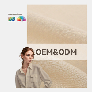 Vải lanh hữu cơ 100% nguyên chất, dệt, màu trơn, thoáng khí, giặt đá, bán buôn, dùng may quần áo - Product Image 1