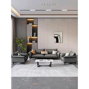 Sofá de Oficina de Cuero Genuino con Estructura de Madera de Palisandro, Diseño Minimalista, un Solo Asiento para Recepciones Empresariales; Ideal para Esperas de Clientes en Oficinas de Jefes - Product Image 5