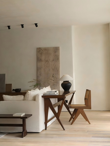 Solid Wood Rattan Armless Dining Chair Mortise Tenon <b>Backrest</b> Master Design Distressed Japanese Wabi-Sabi Style Home Furniture - Product Image 3