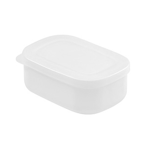 White Rectangle Lunch <b>Box</b> Food Storage Container For Brown Rice <b>Mixed</b> Grain Freezer Use - Product Image 5
