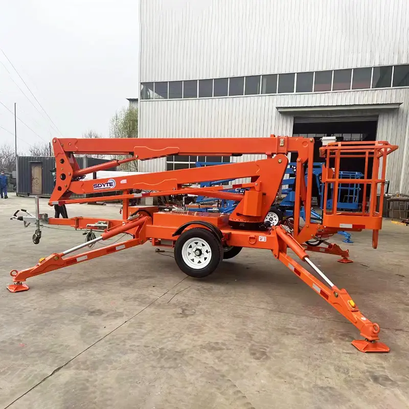 14m 16m Hydraulic Towable Aerial Working Telescopic Man Lift Spider Boom Lift