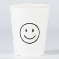 Gobelet en papier jetable épaissi imprimé flexographique style Ins, motif visage souriant, pour fruits de mer, café et thé de bureau, modèle 092