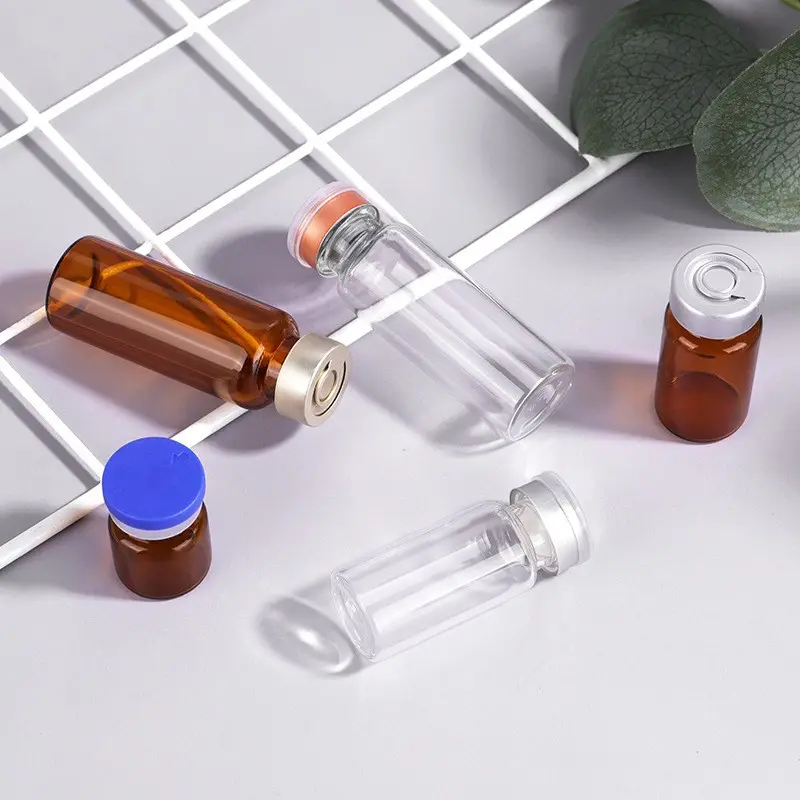 Botella de penicilina de 2ml-30ml, botella de vidrio médica, viales de inyección para antibióticos, vial de vidrio pequeño, botella de vidrio moldeado de 3ml y 5ml