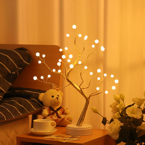 20 "masa Bonsai ağacı <span class=keywords><strong>LED</strong></span> gece masa lambası 36 inciler bakır tel IP44 anma yapay noel ışıkları dekoratif aydınlatma - Product Image 5