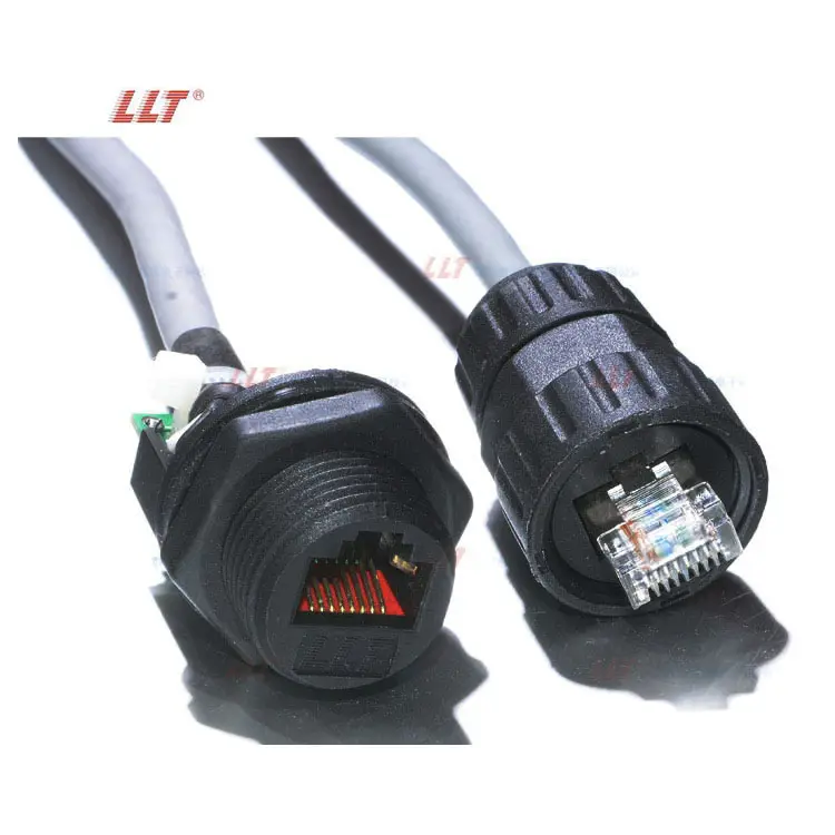 LLT M19 RJ45 방수 커넥터 통신 신호 전송 방수 IP67/IP68 rj45 커넥터 5G 네트워크 방수