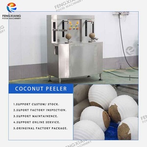 เครื่องปอกเปลือกมะพร้าวแบบประหยัดต้นทุน 100~600 ชิ้น/ชม. พร้อมเครื่องตัดแต่งส่วนบนและส่วนปลาย สายการผลิตมะพร้าวปอกเปลือก - Product Image 3