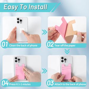 <span class=keywords><strong>Porte</strong></span>-cartes de téléphone collant en silicone <span class=keywords><strong>porte</strong></span>-cartes en silicone double couche avec logo personnalisé cadeau publicitaire promotionnel - Product Image 5